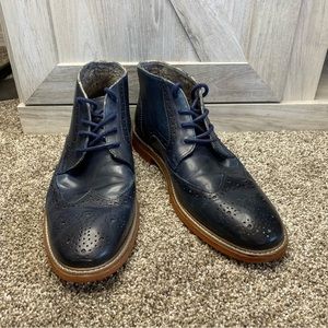 Rush Gordon Rush NOAH Navy Leather Oxford Wingtip Boot Chukka 8